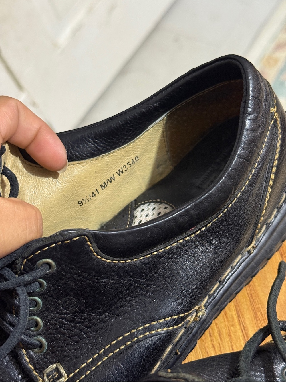 Born Shoes Womens 9.5 Black Leather Lace Up Comfort Oxford Casual Walking Shoes - Picture 11 of 13